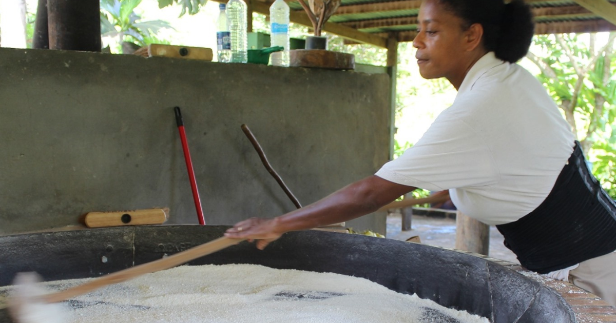 Préparation de la farine de manioc par la Kassaverie Ti-Kabet à Petit-Bourg